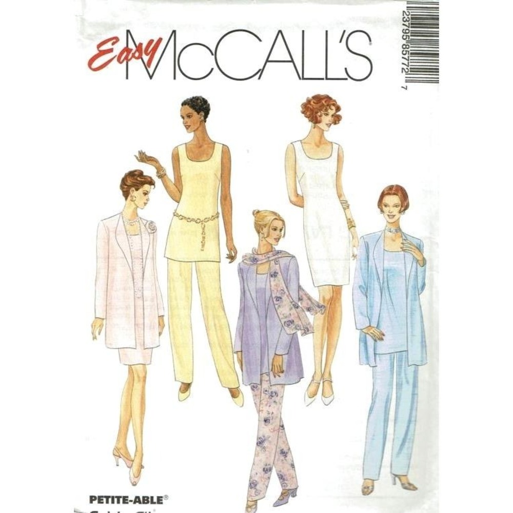 McCalls Sewing Pattern 8577 Women 12-16 Multi Jacket Dress Pants Scarf Uncut